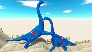 SUPERMAN BRACHIOSAURUS DEATH FALL - Animal Revolt Battle Simulator