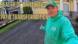ASMR Driveway and Patio Cleaning, Satisfying Curb Appeal. #asmr, #pressurewashingvideo, #clean,