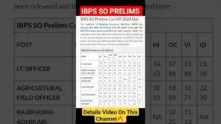 ibps so prelims cut-off 2023-24 all posts #ibps #ibpsso #bank #cutoff #sbi #ssc #exam #shorts