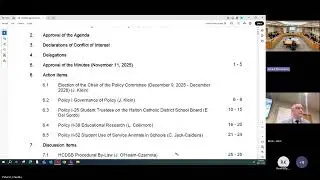 Decemeber 9, 2025 Policy Meeting of the Halton Catholic District School Board