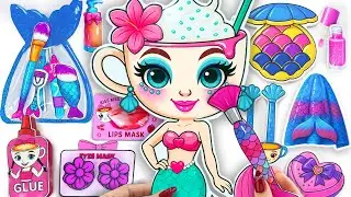🎀Paper DIY🎀BALLERINA CAPPUCCINA Mermaid Box 🧜‍♀️💄Skincare + Makeup + Nail Unboxing ASMR | Hana Paper