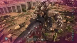 Ark killing Rock elemental with Rex