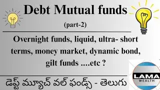 Types of debt mutual funds in telugu | liquid, dynamic, gilt, money market, corporate funds funds |