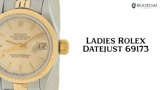 Ladies Rolex Two-Tone 18K/SS Datejust Watch Champagne Dial 69173