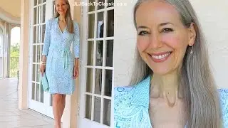 Classic Fashion/Style Over 40/50: Pastel Blue and Aqua Wrap Dress