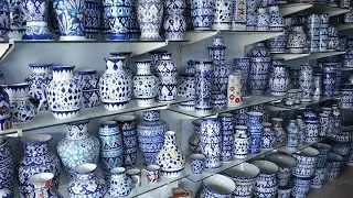 Handmade Multani Blue Pottery || Blue Exquisite Vase - Multani Pottery