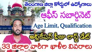 TS District Court Office Subordinate Notification Realised 2026||Age Limit, Qualification, Complete