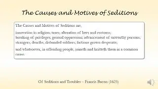 The Causes and Motives of Seditions (1625)
