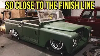 Racing towards the first drive - worlds lowest Land Rover build.