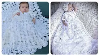 Beautiful Baby Crochet pattern Christening Gown/Blessings Gown/knitting Thread Baby Christening Gown