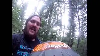 Riding bikes in the woods