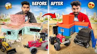 I Build a mini old house into new one using bricks with Rc Tractor in mini city 🔥@aakash946