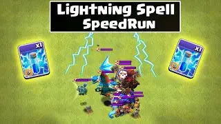 Lightning Spell SpeedRun | Clash of Clans | *All Max Troops* | NoLimits