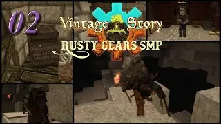 Rusty Gears SMP - Эпизод 02: Строительство базы... Пещеры с Hypnotique || Винтажная история ||