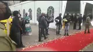 Former Speaker of Parliament, Rebecca Kadaga arrives at Parliament to pay tribute to Jacob Oulanyah