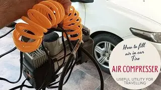 How to Fill air in Flat Tire with Portable Air Compressor | Useful Gadget | Partner in Journey