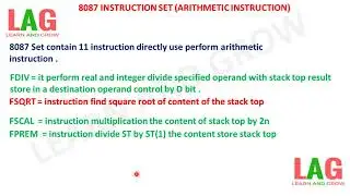 8087 Instruction Set (Arithmetic Instruction) (हिन्दी )