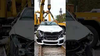 This BMW 8 Series Was DESTROYED by a Train&hellip; Then Restored 😳  #beforeafter #automobile  #carrepair