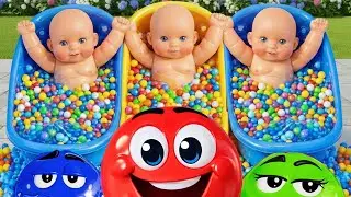 5 Minutes Satisfying with Full of 3 Rainbow Bathtube Candy with M&M's & Magic Slime Cutting Video