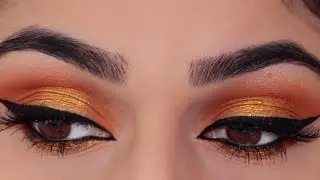 Orange Golden Halo Eye Makeup Look | Beauty by Saba