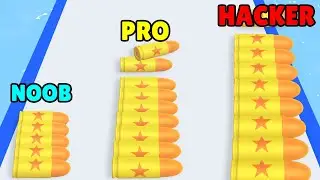 NOOB vs PRO vs HACKER in Bullet Stack Run 3D