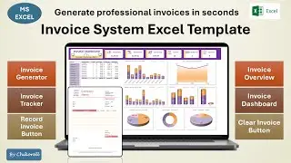 Excel Invoice Tracker Generator with Dashboard | Automated VBA Macros | Record & Clear Buttons