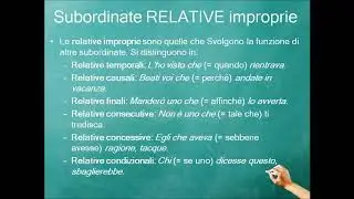 La proposizione relativa impropria