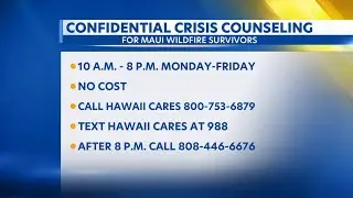 FEMA offers free confidential crisis counseling for wildfire survivors