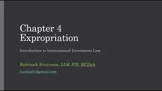 Lecture 34:  Expropriation