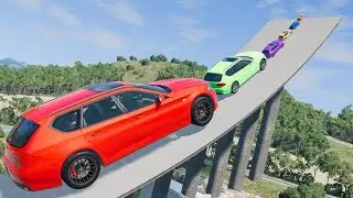 Cars vs Massive Ramp - BeamNG.Drive
