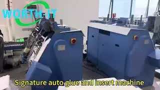 Signature auto glue and insert machine #postpressequipment #factoryproducts