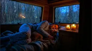 Heavy Rain and Thunder Sounds in Van 🚐 | Deep Sleep & Relaxation ASMR