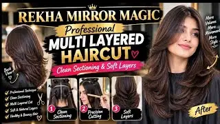 Professional Multi-Layer Haircut ✂️ | Clean Sectioning & Soft Layers | Rekha's.mirror.magic💫