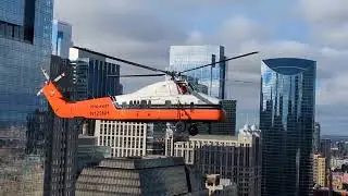 Sikorsky S-58 water tank lifts onto River North Chicago Westin rooftop. Part 2 of 8
