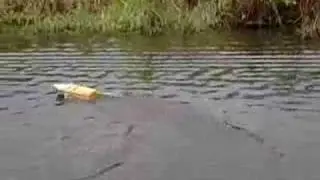 New wooden hull RC boat - 3rd run