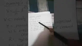 #Mannings Equation #Loksewa #Engineering council #short video #Rupak Deo