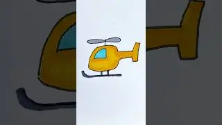 Easy drawing toy helicopter 🚁 #howtodraw #drawing #easydrawing #kidsart #kids #helicopter #simple