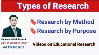 Types of research, research by method, research by Purpose, classification of educational research