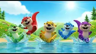 Tobog&aacute;n tobog&aacute;n Five Little Otters | Water Park Adventure & Counting Song