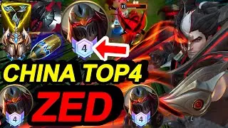 Wild Rift China Top4 Zed Jungle - Challenger Rank Gameplay - Build Rune - Trinity & Black Cleaver OP