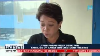 LTFRB forms help desk for families of Tanay bus accident victims
