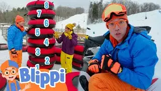 Blippi Plays in the Snow! ❄️ Mountain Tubing Adventure for Kids | Blippi