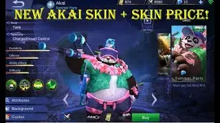 Mobile Legends - NEW AKAI SKIN( Summer Party ) + SKIN PRICE!