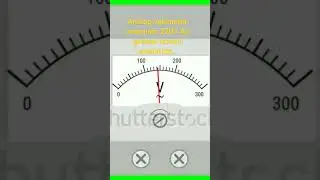 Analog voltmeter measures voltage 220v Ac green screen animation...
