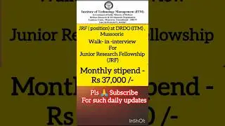 DRDO Walk-in-Interview for JRF position 2025