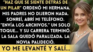 Me Hicieron Sentar Detrás de un Pilar en la Boda de Mi Hermana—Así Revelé el Secreto que la...