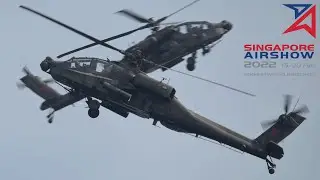 Singapore Airshow 2022 - RSAF Apache AH-64D, 13 Feb 2022