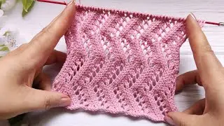 Lace Zigzag Knit Stitch | Zick-Zack Muster stricken | Punto zigzag ai ferri | Punto zig zag