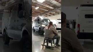 Damaged Mercedes Sprinter Van Before and After in 50 seconds #vanlife #autobodyrepair #celette