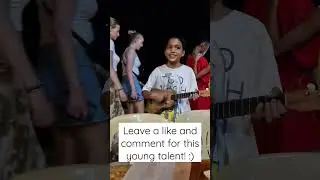Young Filipino talent singing on the beach In Philippines!